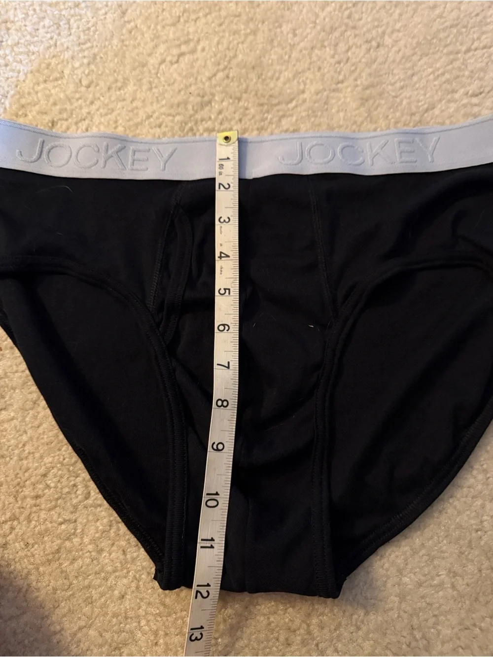 Jockey Men’s Black Briefs with Light Gray Waistband large NWOT